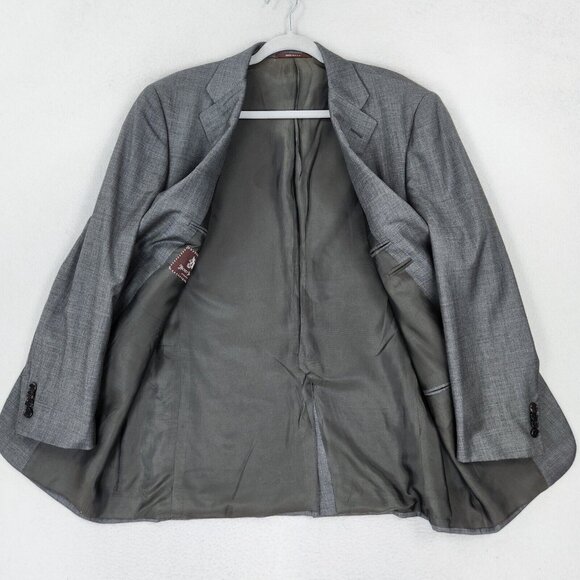 Hickey Freeman Jacket Mens 42 Regular Gray Worsted Wool Union Made Blazer Suit - Picture 11 of 16